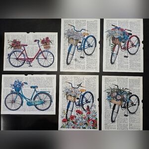 Vintage Bicycle Art Prints Set